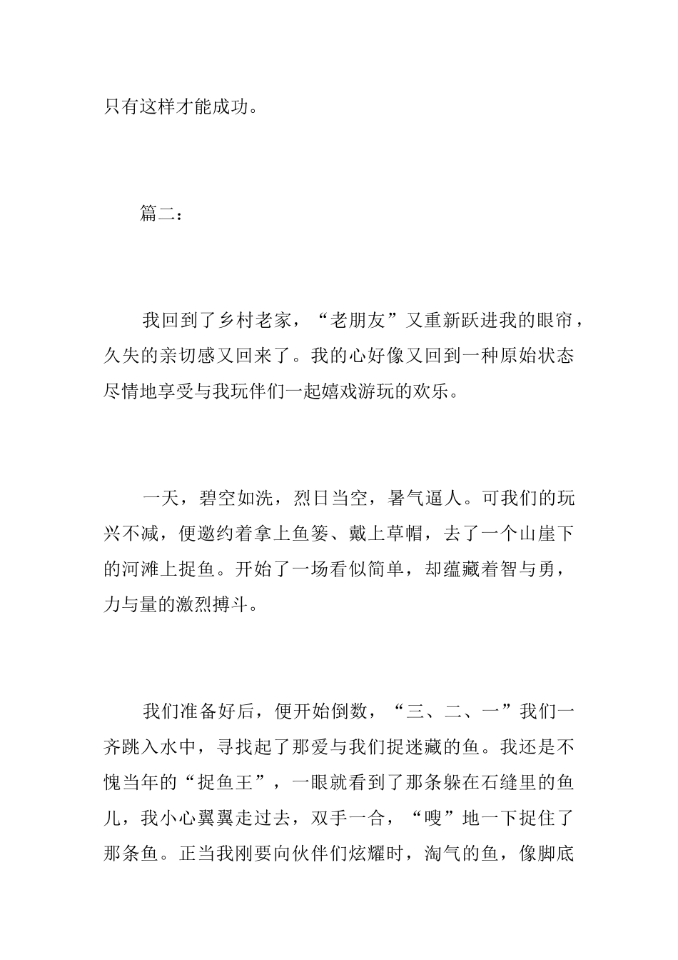 捉鱼的乐趣初二日记500字_第3页