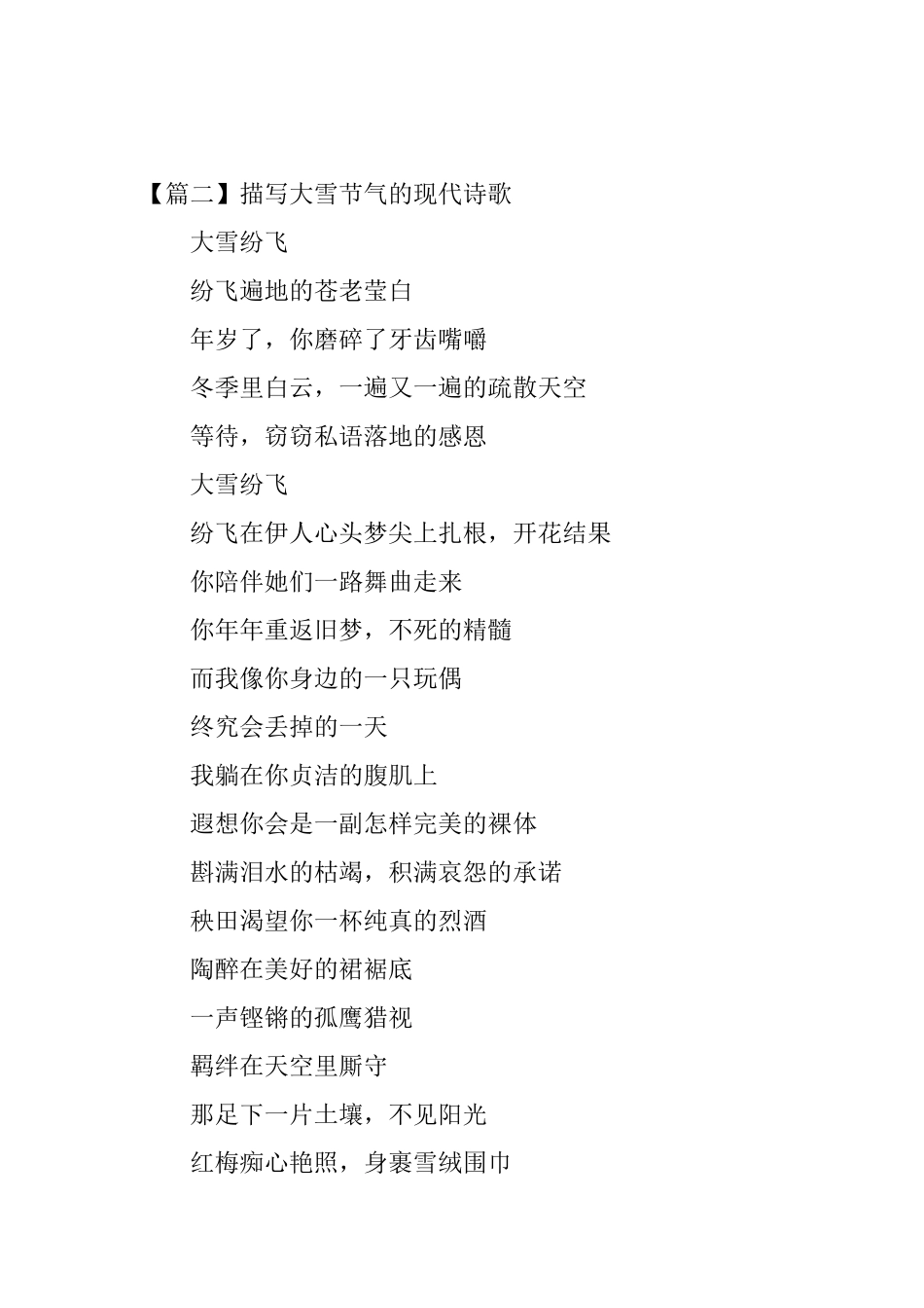 描写大雪节气的现代诗歌十篇_第2页