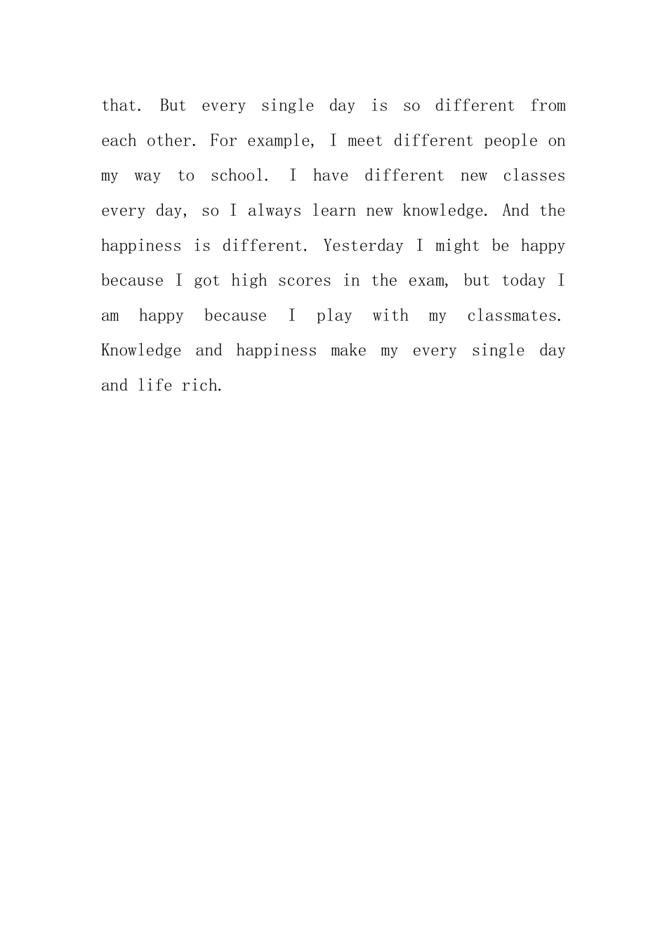 描写我的一天英语满分范文_第3页