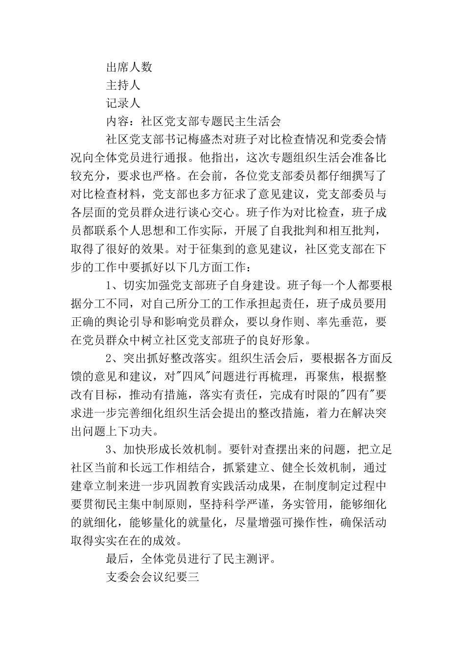 支委会会议纪要_第3页