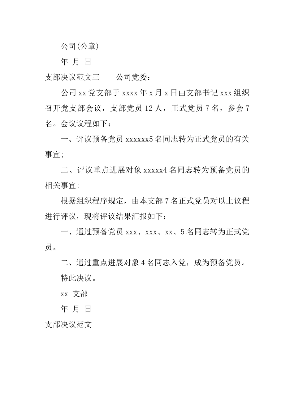 支部决议范文_第3页