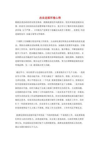 改良发展环境心得