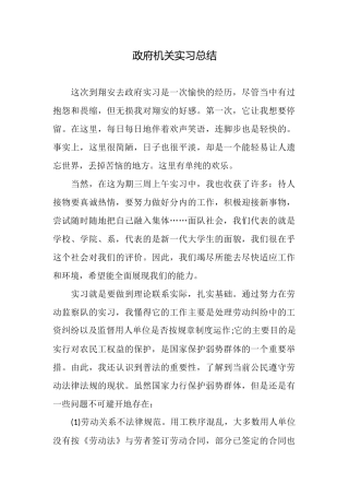 政府机关实习总结