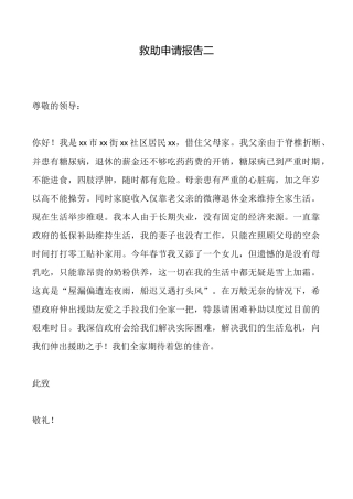 救助申请报告二