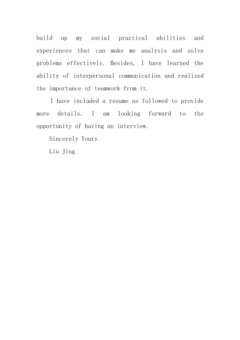 教师岗位的英文自荐信_第2页