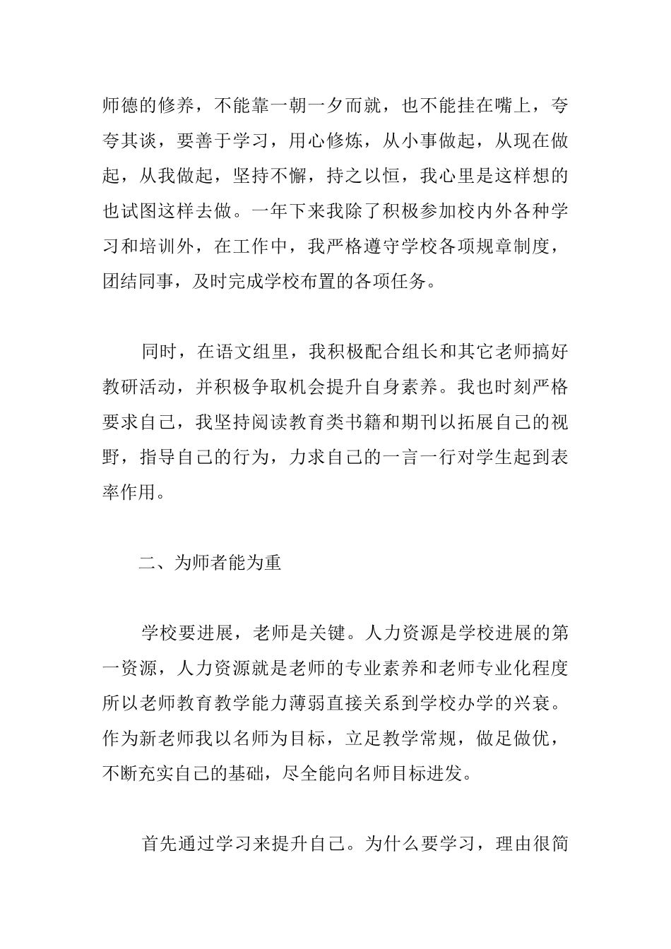 教师试用期个人总结模板_第2页