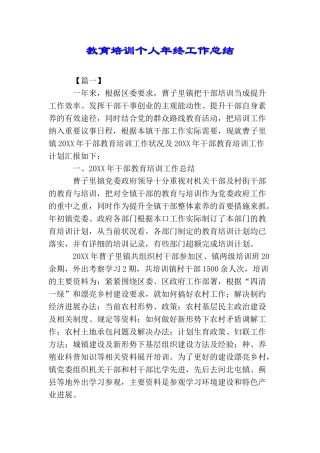 教育培训个人年终工作总结
