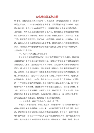 文化站业务工作总结