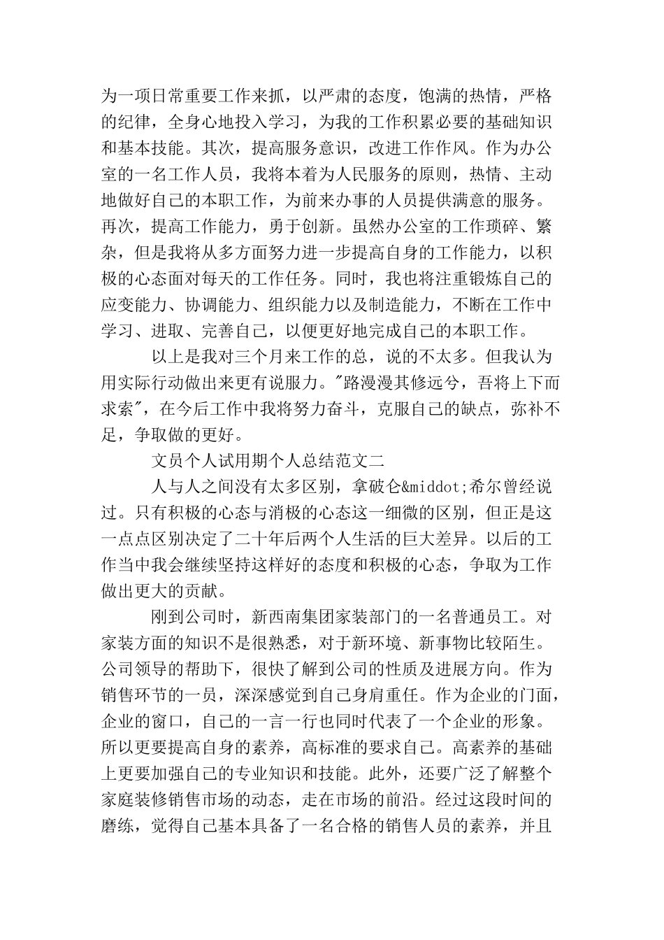 文员个人试用期个人总结_第3页