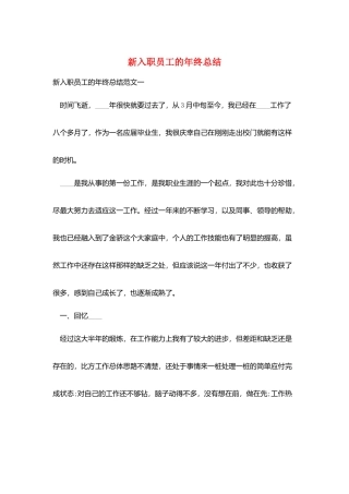 新入职员工的年终总结