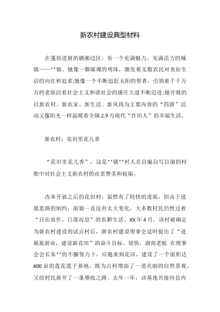 新农村建设典型材料