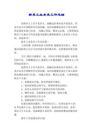 新员工业务员工作总结