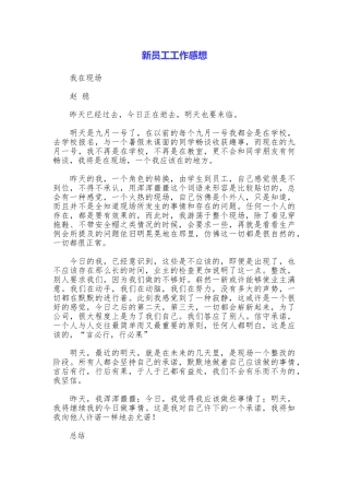 新员工工作感想