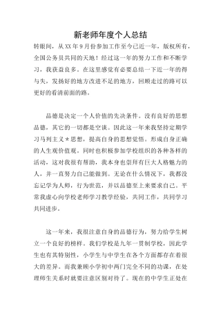 新教师年度个人总结