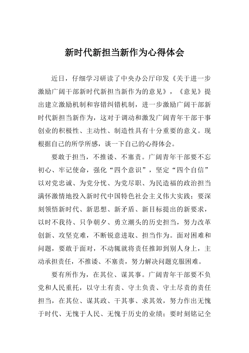 新时代新担当新作为心得体会1_第1页