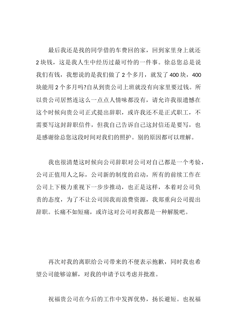 新版标准的辞职报告范文_第3页