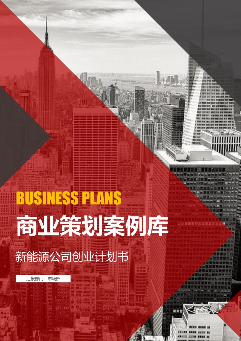 新能源公司创业计划书word格式文档模板_第1页