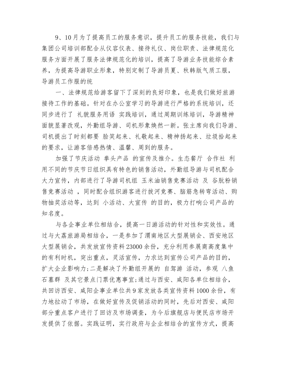 旅游公司年终工作总结_第3页