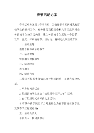 春节活动方案