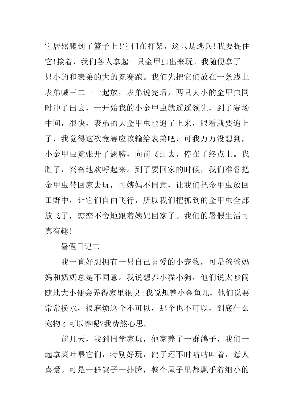 暑假日记之一件有趣的事5篇600字_第2页