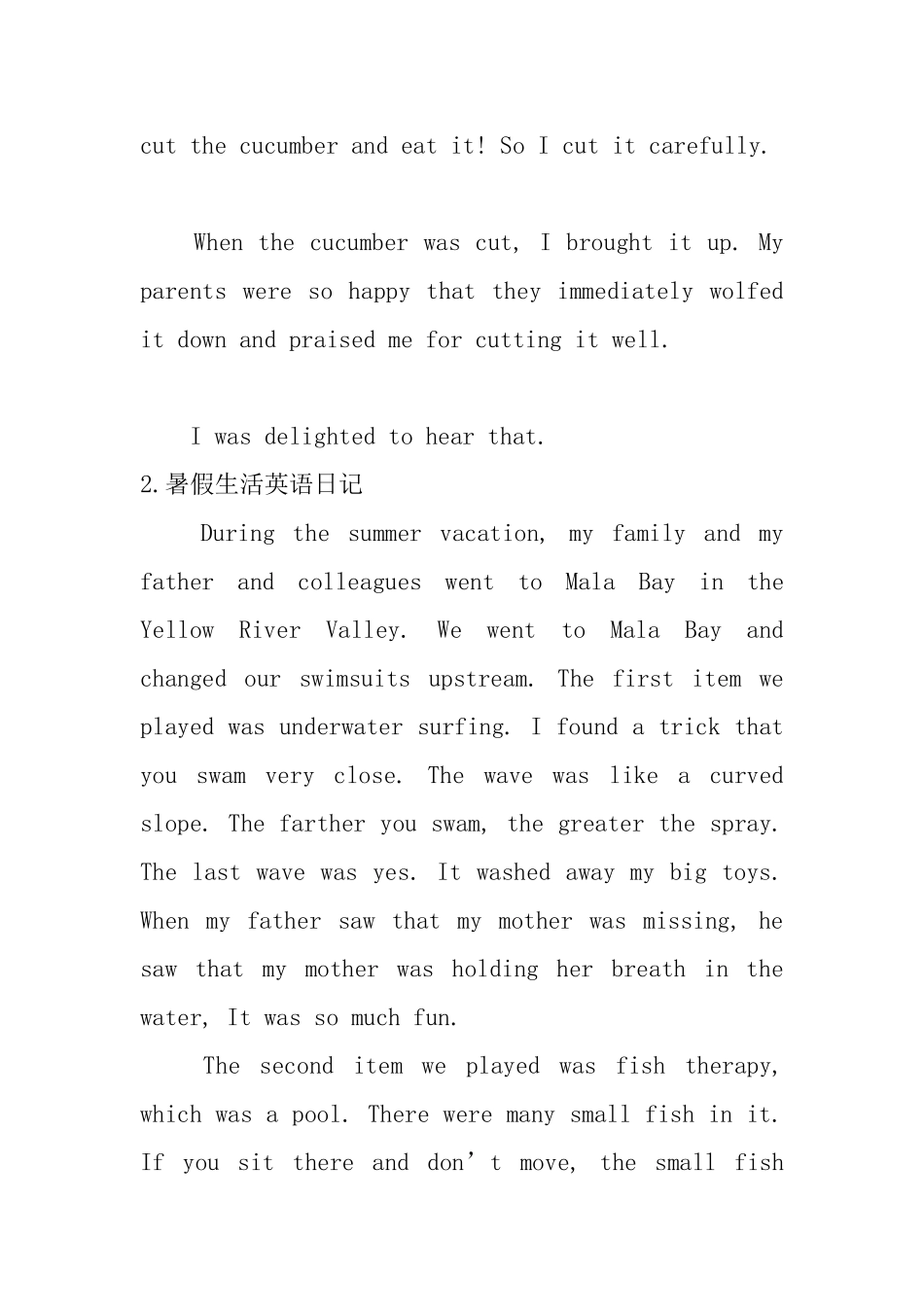 暑假生活英语日记_第2页