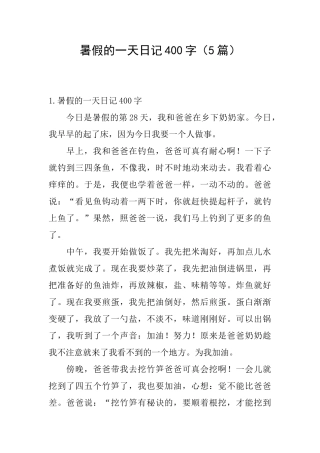 暑假的一天日记400字