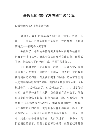 暑假见闻400字左右四年级10篇