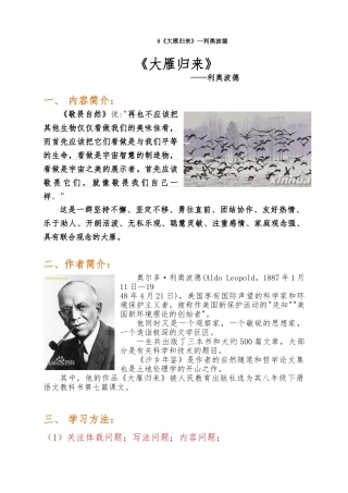 最新8《大雁归来》—利奥波德