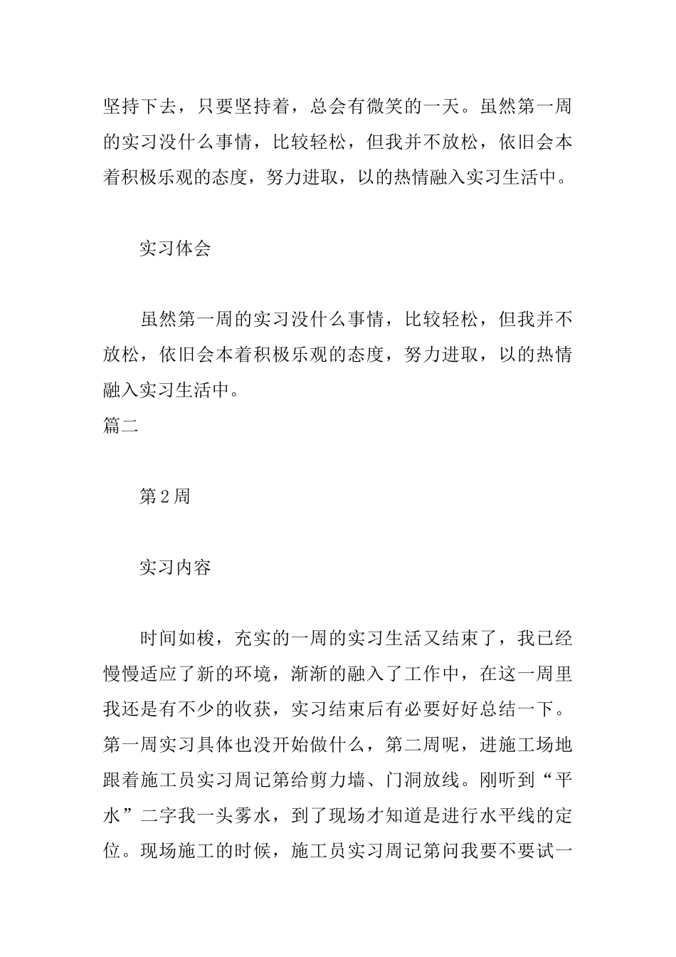 最新施工实习周记15篇_第3页