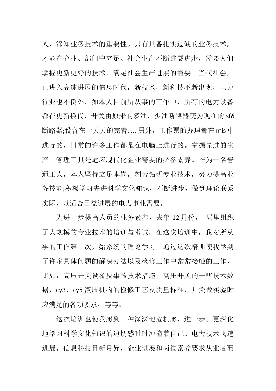 最新电力专业技术工作总结_第2页