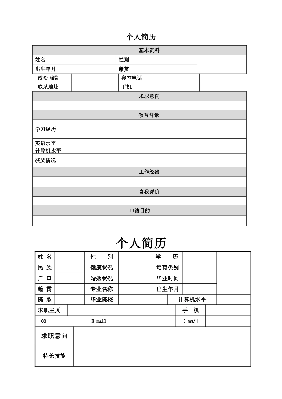最新简历模板大全_第2页
