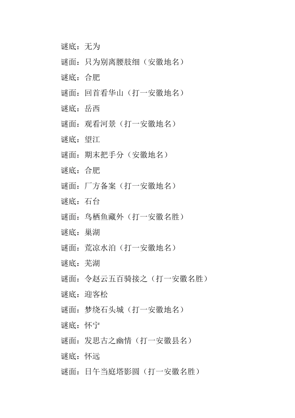 有关地名的幼儿谜语三篇_第2页