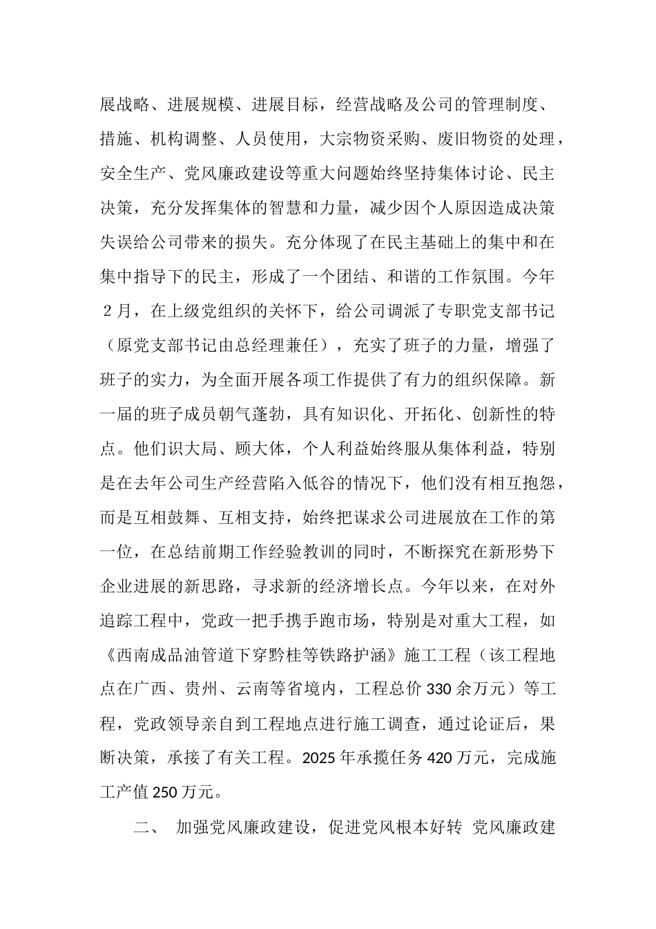 有限公司党支部2025年度工作总结_第2页