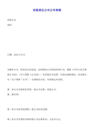 有限责任公司公司章程
