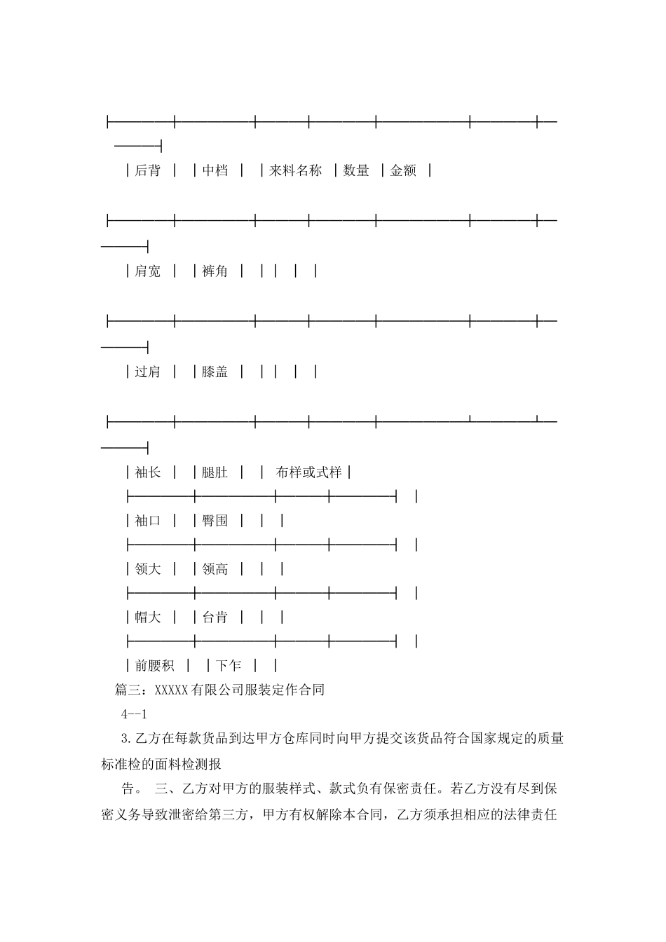 服装定作买卖合同_第3页
