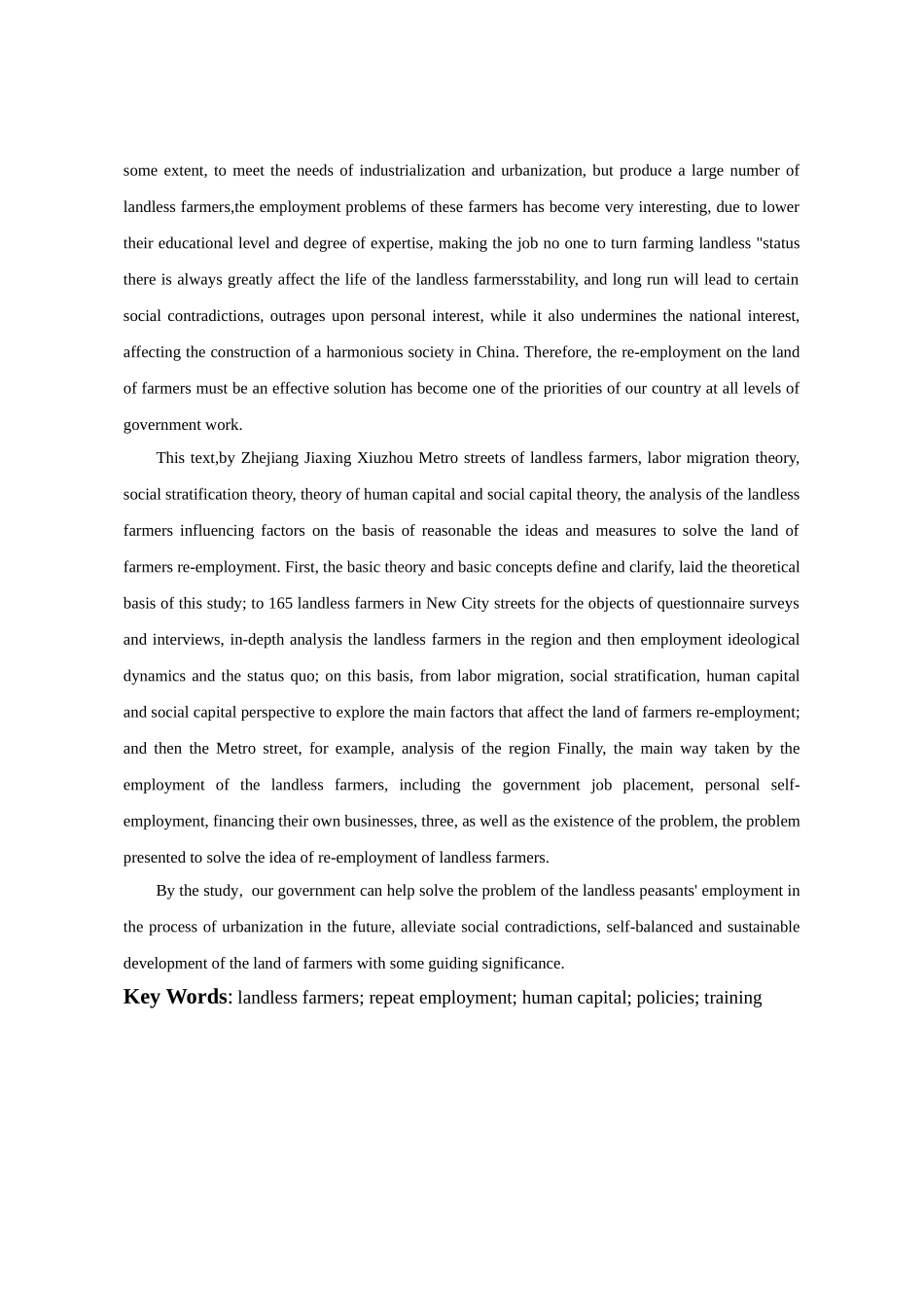 被征地农民再就业问题研究分析--基于嘉兴市秀洲区新城街道的调查  工商管理专业_第3页