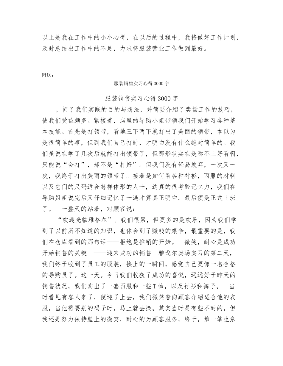 服装销售员月工作总结_第2页