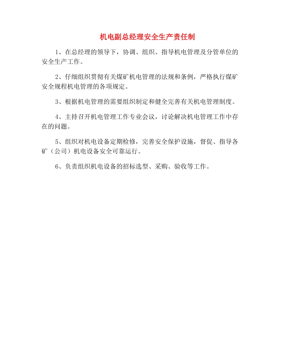 机电副总经理安全生产责任制_第2页