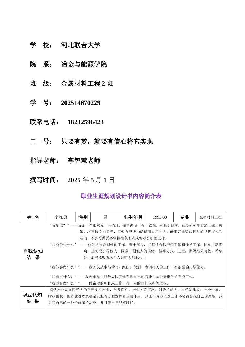 李槐勇——职业生涯规划_第2页