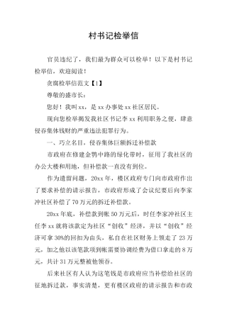村书记检举信