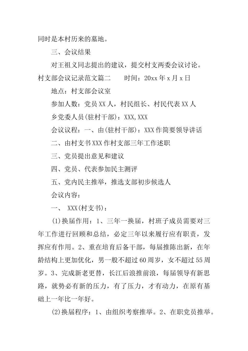 村支部工作会议记录范文精选_第2页