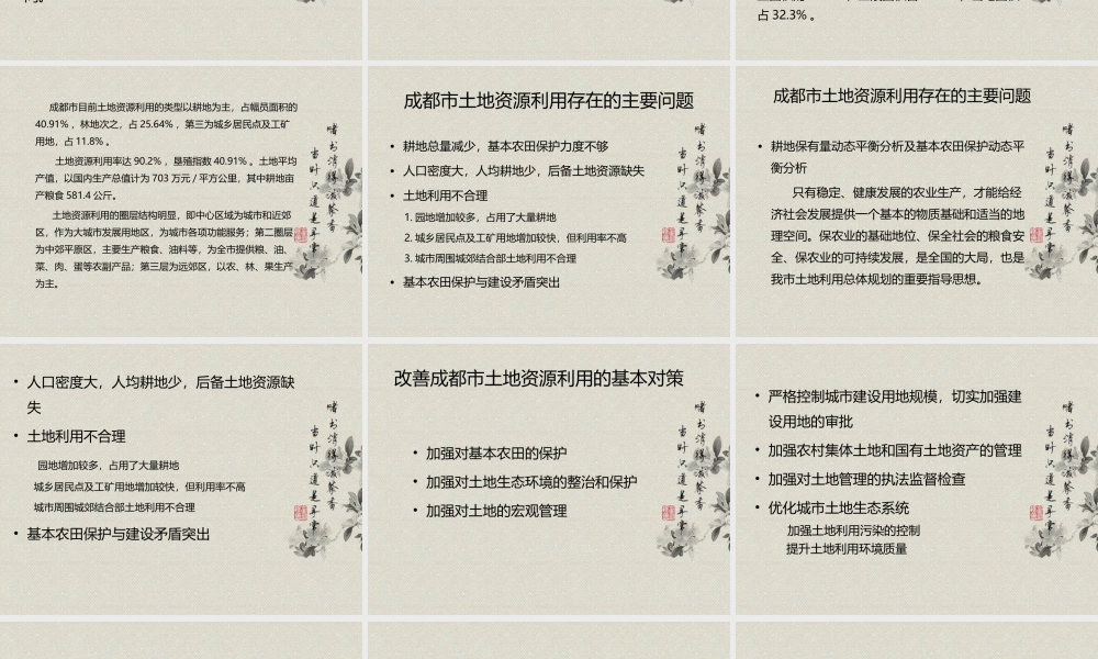 成都市土地资源利用分析研究 国土资源管理专业