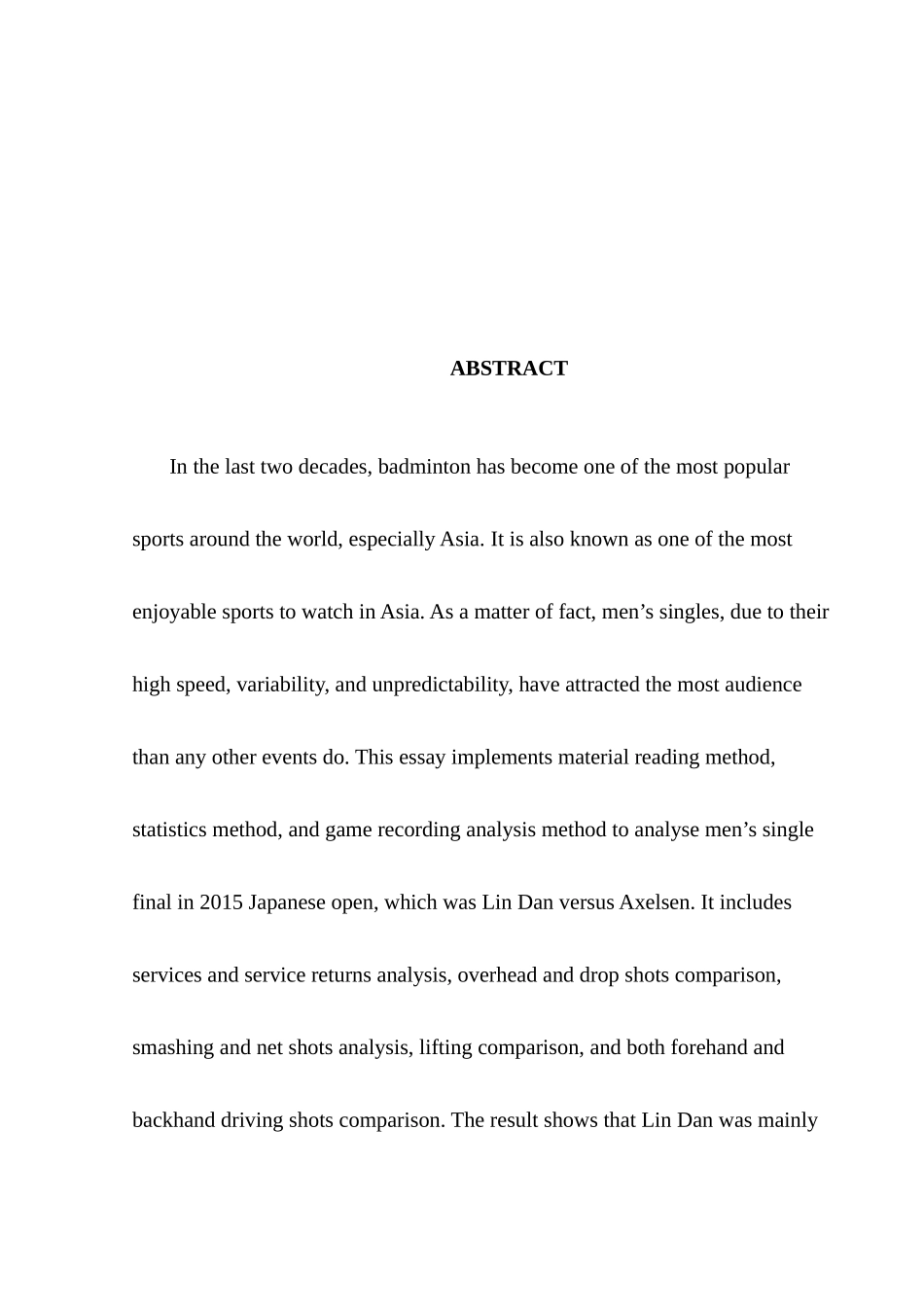 日本羽毛球公开赛男单决赛林丹VS阿萨尔森单打技术运用的比较分析研究 体育运动专业_第2页