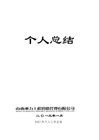 某招标代理年终总结49210