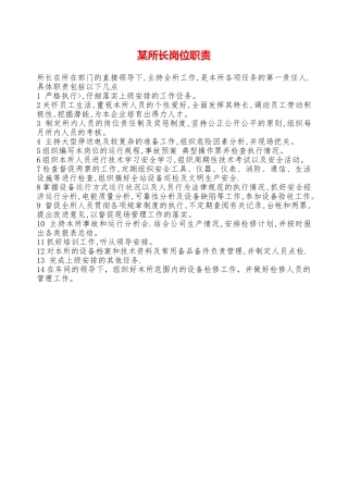 某所长岗位职责—