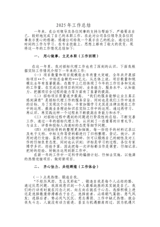 某招标代理年终总结