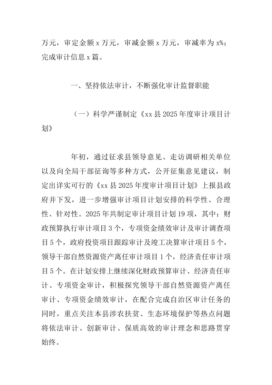 某某审计局2025年上半年工作总结及下半年工作计划范文_第2页