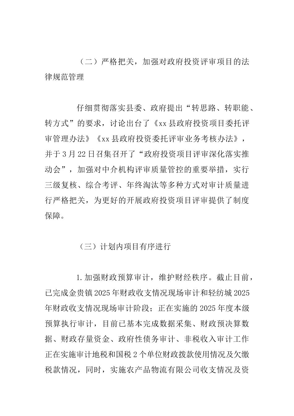 某某审计局2025年上半年工作总结及下半年工作计划范文_第3页