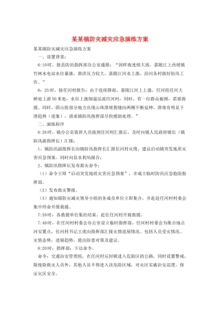 某某镇防灾减灾应急演练方案