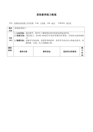 柔韧素质练习教案